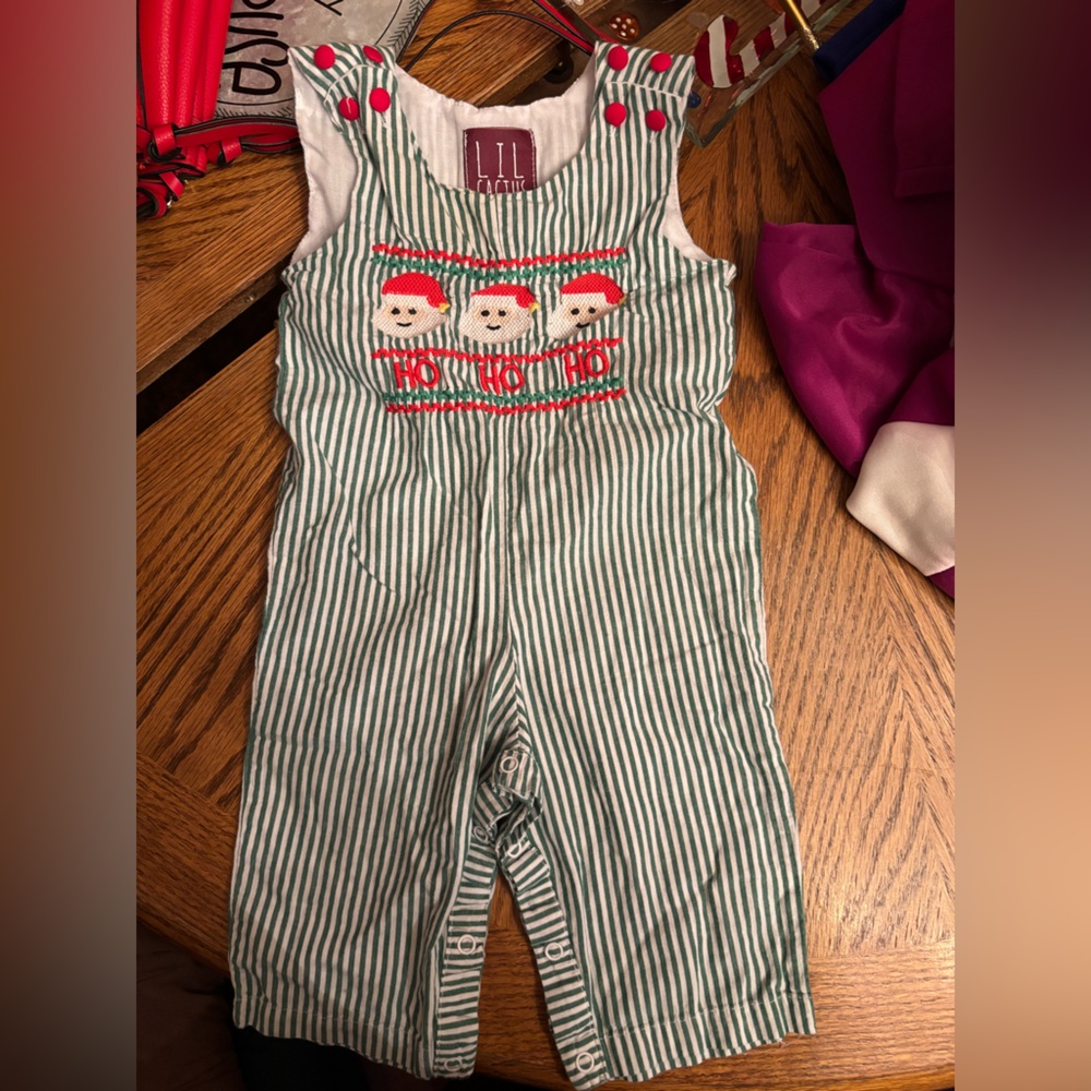 Lil Cactus Green Striped Kids One Piece Christmas outfit